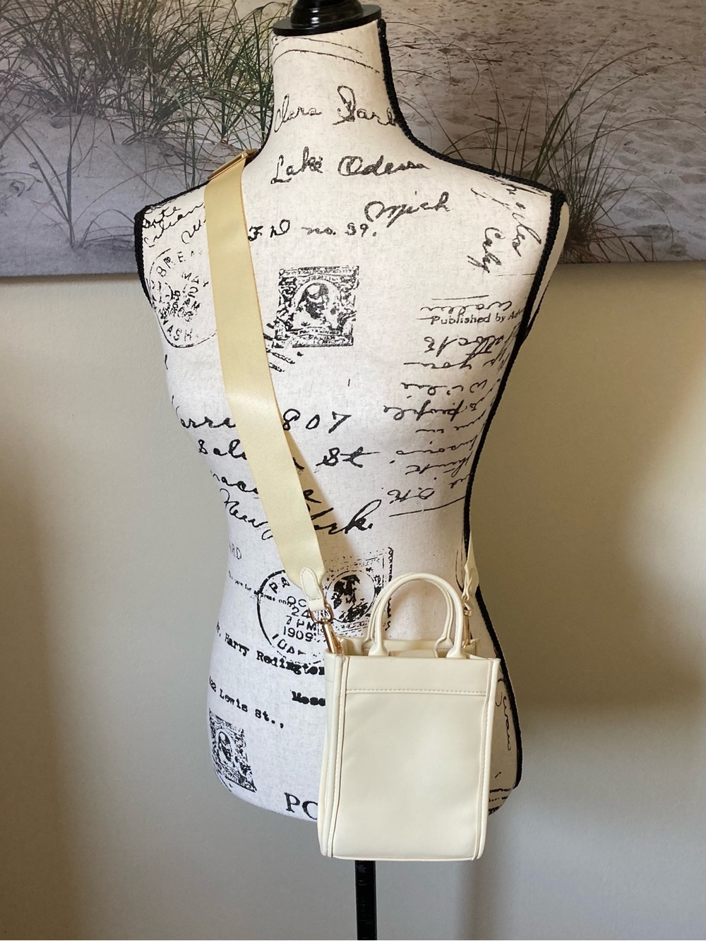 a new day mini boxy crossbody yellow tote handbag with detachable strap